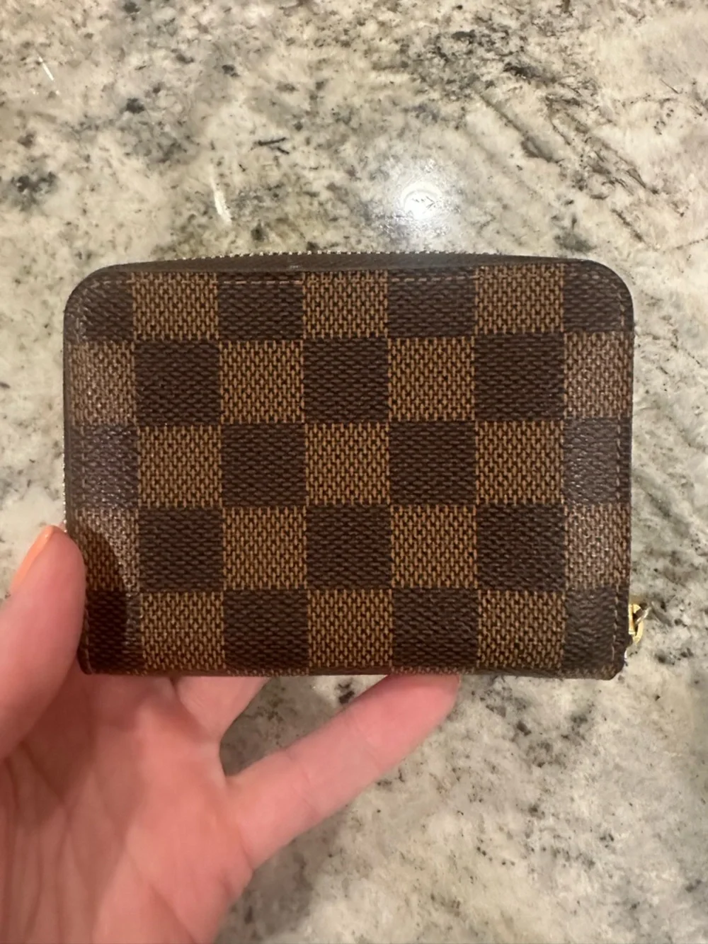 Louis Vuitton Damier Ebene Small Zipped Coin Purse - Dark Brown Checker - Picture 7 of 10